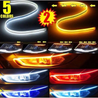 Upgrade 2pc DRL Ultra-thin flow light strip Flowing light bar headlight fog lamp daytime Motorcycle 