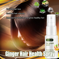 Hair Growth Spray Serum Ginger Anti Hair Loss Essential Oil Products Fast Prevent Hair Thinning Frizzy Repair Care