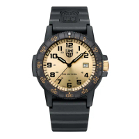 【LUMINOX 雷明時】Leatherback Sea Turtle Giant革龜運動腕錶(黑x金 / 0325GP)