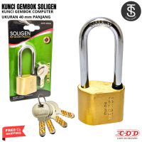 Kunci Gembok SOLIGEN 40mm Leher Panjang / Computer Keys Kunci Anti Duplikat / Gembok 40mm Kuningan T