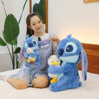 Moo Baby Patung Stitch Besar Stitch With Duck Stitch Plush Toy Lilo And Stitch Stitch Doll Lillo Sti