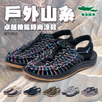【母子鱷魚】-官方直營-戶外山系卓越機能時尚涼鞋-藍粉(女款)