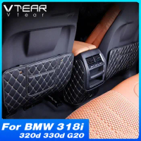 Vtear Car Seat Rear Anti Kick Pad Interior Details Anti Dirty Mat Accessories Decoration Parts For BMW 318i 320d 330d G20 2023