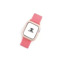 適用蘋果手錶iwatch10錶帶applewatchse編織透氣s9保護殼s5小眾s8粉色+粉殼49mm【適用Ultra1/2】