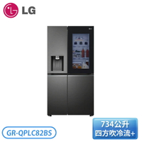 ［LG 樂金］734公升 InstaView™敲敲看門中門冰箱 星夜黑 GR-QPLC82BS