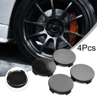 4pcs Car Wheel Center Cap Hub Cap Universal 65mm Dia ABS Plastic Black Center Cover Replacement