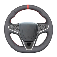 Black PU Faux Leather No-slip Soft Car Steering Wheel Cover For Opel Insignia OPC GrandSport 2013-2018 Buick Regal GS 2014-2016