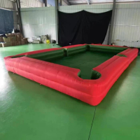 6x4m Red Giant Inflatable Snooker Table Inflatable Snooker Football Field Soccer Pool Table For Indoor Outdoor Interactive Game