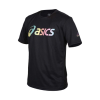 ASICS 男女短袖T恤-台灣製 吸濕排汗 慢跑 運動 上衣 亞瑟士 2033B666-001 黑彩色