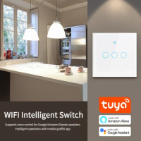 Tempered Glass Panel Graffiti Wifi Smart Touch Switch Voice Google Home Alexa App Remote Smart Button