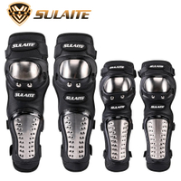 4 pcsset motorcycle kneepad stainless steel Moto elbow knee pads motocross racing  gear protector gu