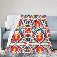 Flannel Throw Blanket Mexican Red Fiesta Of Flowers Blankets Soft Bedspread Warm Plush Blanket for Bed Picnic Travel Home Sofa