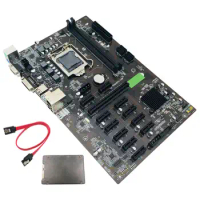 B250 BTC Mining Motherboard with 120G SSD+SATA Cable LGA 1151 12XGraphics Card Slot DDR4 USB3.0 SATA3.0 for BTC Miner