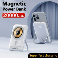 Portable 20000mAh Wireless Power Bank Magnetic Macsafe Powerbank Fast Charger For iPhone Samsung Xiaomi External Spare Battery