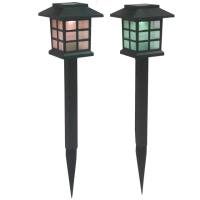 【月陽】超值2入日式七彩光太陽能自動光控LED庭園燈草坪燈插地燈(JP5025C2)
