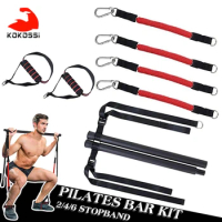 KoKossi Pilates Bar Kit Resistance Band Women Men Home Workout Stretching Strength Training Portable Adjustable Pilates Stick