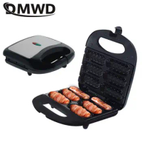 DMWD Electric hot dog waffle maker Non-stick coating Crispy corn French muffin Sausage Baking machine Barbecue for Breakfast EU
