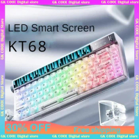 Original Three-mode KT68 Pro Mechanical Keyboard with Screen Mechanical Keyboard Hot-swappable Customization E-sports Keyboard