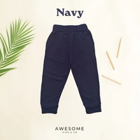AWESOMEKIDS 12-15th Maxwell Pants Jogger Training Anak Polos Sport Branded TEEN 14 MAXWELL NAVY