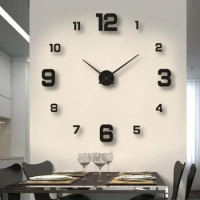 DIY Modern Design Large Wall Clock Fashion Decorative Living Room Wall Clock Home Decoration Clocks Decor Decoration for Bedroom