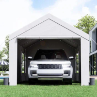 Carport, 10x20ft Heavy Duty Car Canopy, Portable Garage with Roll-up Ventilated Windows &amp; Removable Sidewalls, UV Resistant