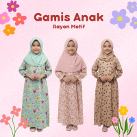 Pink Kids - Gamis Anak Perempuan Rayon Motif Adem Usia 6 - 10 Tahun Gamis Lebaran