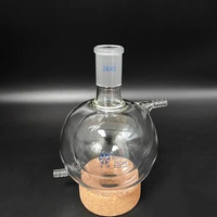FAPE Double-deck spherical single-necked round bottom flask,25mL-1000mL-5000mL,Joint 24/40,Mezzanine jacketed reactor bottle