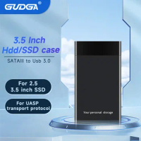 3.5 inch HDD Case USB 3.0 to SATA3 External Hard Drive Enclosure Hard Disk Box Support Max 10TB 2.5 3.5 HD SSD Case w/EU adapter