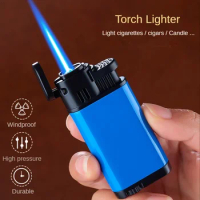 Smoke Accessories Cigarette Lighter Torch Butane Gas Lighters Cool Portable Windproof Cigars Gadgets New Stylish Gifts For Men