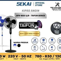 Sekai SFN 1622BX Stand Fan 50W Taifun Mode Piano SFN 1622B Kaki Bulat