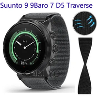 NEW Watchband For SUUNTO 9 Baro 7 Spartan D5 Strap Nylon Watch Band Hook&amp;Look Soft Belt