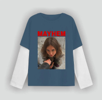 TAKESHI CLOTHING T-shirt Double layer MAYHEM NONGKRONG long sleeve kaos pria wanita Combed Panjang