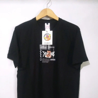 Kaos distro pria dan wanita Katun Tebal Combed Hitam