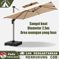 Payung Tenda Jumbo 2.5x2.5m Double Layer Anti UV Anti Angin untuk Kafe Pantai Bazar Outdoor