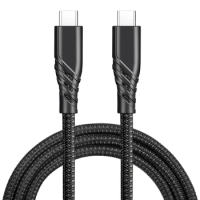 For Type-C Data Cable, 2M Nylon Braid, Extremely Durable High-Speed USB 2.0 Type-C TO Type-C Scharging Cables, Black