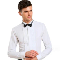 Men's Wedding Dress Shirt Long Sleeve Solid Color Shirt Men's Shirt Evening Dress Shirt Clothing M--6XL