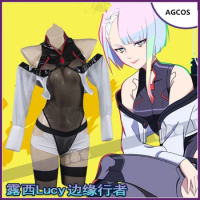 AGCOS Punk Lucy Doujin Swimsuits Cosplay Costume Woman Halloween Clothes Jumpsuits Sexy Cosplay