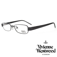 【Vivienne Westwood】低調土星LOGO細長方框光學眼鏡(經典黑 VW10901)
