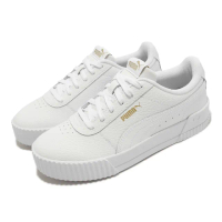 【PUMA】休閒鞋 Carina Lux L 女鞋 白 全白 基本款 金標 小白鞋 板鞋(37028102)