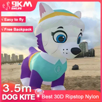 9KM 3.5m Purple Dog Kite Line Laundry Kite Soft Inflatable 30D Ripstop Nylon with Bag for Kite Festival (Accept wholesale)