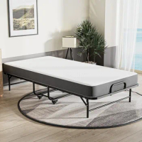 Twin Folding with Mattress, 75" x 38" Folded , Rollaway Bed Guest Bed Portable Foldable Extra for Adults Scandinavia