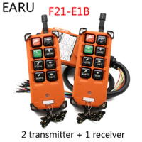 F21-E1B 2 Transmitter + 1 Receiver 220V 380V 110V 12V 24V Industrial Remote Controller Switches Hoist Crane Control Lift Crane