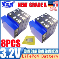 8pcs 3.2V lifepo4 battery 320AH 105AH 310AH 200AH 280AH DIY 24V 48V RV large capacity solar energy storage rechargeable battery