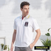 【NAUTICA】COMPETITION美式LOGO短袖POLO衫(白)