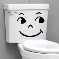 Big Eyes Smile Face Toilet Stickers Wall Decoration Diy Vinyl Adesivos De Paredes Home Decals Water Closet Mural Art Removable