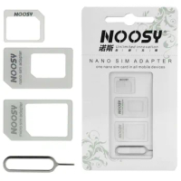 1000sets(4000pcs) 4 In 1 Noosy Nano Micro SIM Card Adapter Eject Pin For iPhone 7 6 5 5S For iPhone 6 6plus with Retail Box