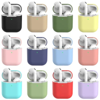 Protective Case for Apple Airpods 1st 2nd Silicone Solid Color Split Ultra-thin Earphones case for AirPods 1 2 headphone cases