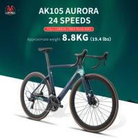 SAVA AK105 AURORA new carbon fiber road bike 700C carbon wheel racing bike 24-speed road bike adult 