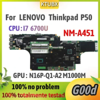 For LENOVO Thinkpad P50 Laptop Motherboard. NM-A451 I7-6700HQ/I7 6820HQ N16P-Q1-A2 M1000M DDR4 100% test work OK