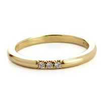 【Tiffany&amp;Co. 蒂芙尼】18K玫瑰金-鑲三顆鑽Stacking Band Ring婚戒(展示品)